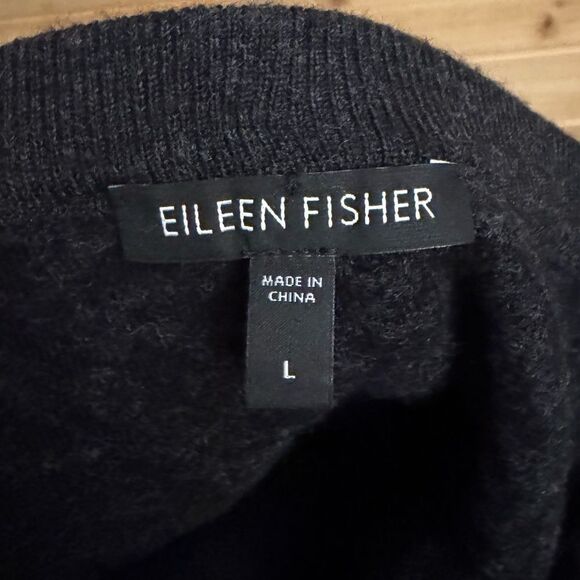 Eileen Fisher Size Large Gray Black Abstract Pattern Wool Blend Bodycon Skirt - Picture 9 of 10